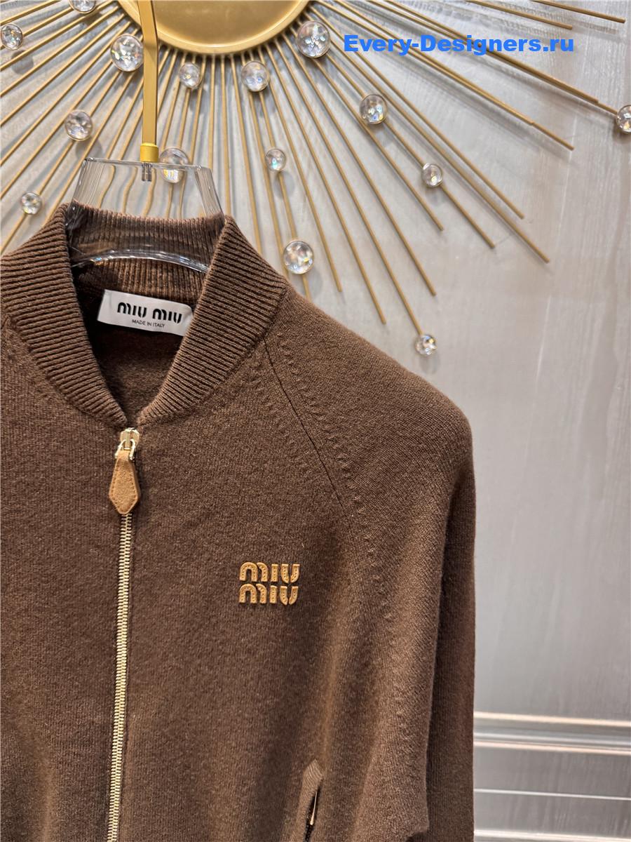 Miu Miu Dark Brown Cashmere Cardigan