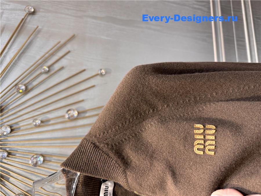 Miu Miu Dark Brown Cashmere Cardigan