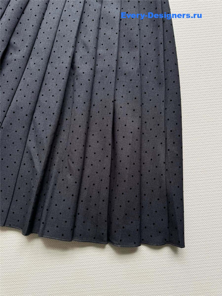 Miu Miu Polka-Dot Pleated Skirt