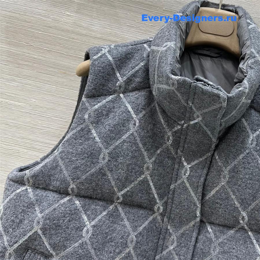 BC Goose Down Wool Vest in Grey