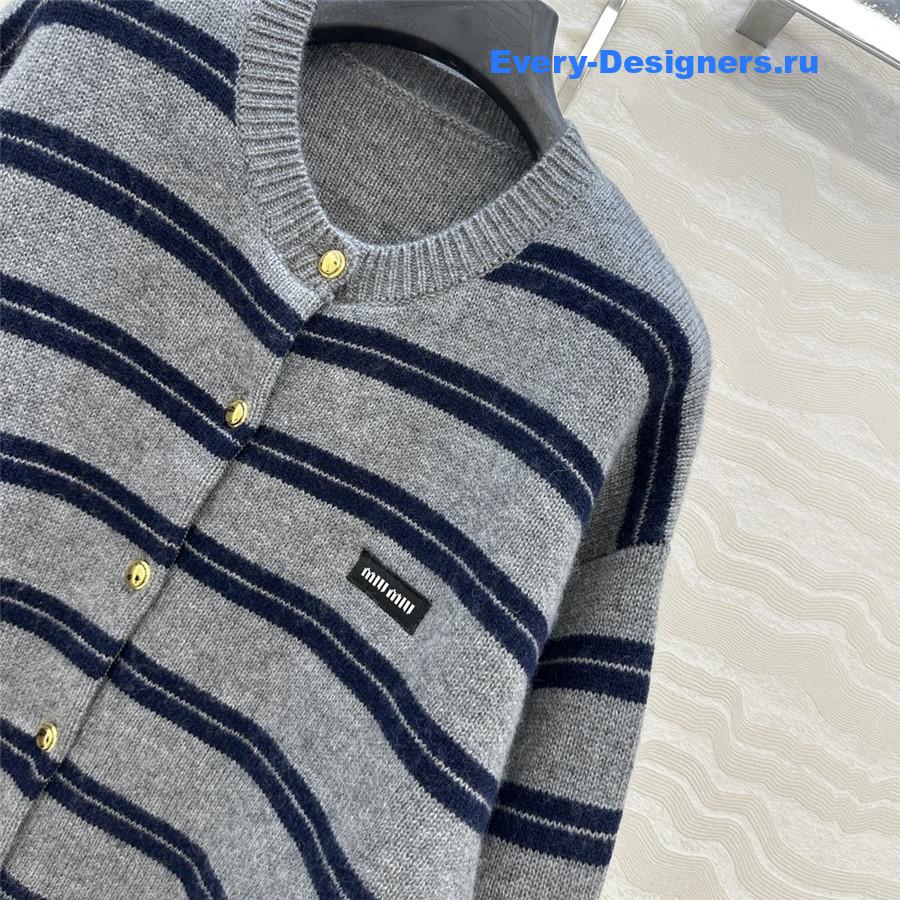 Miu Miu Grey/Navy Cashmere Cardigan
