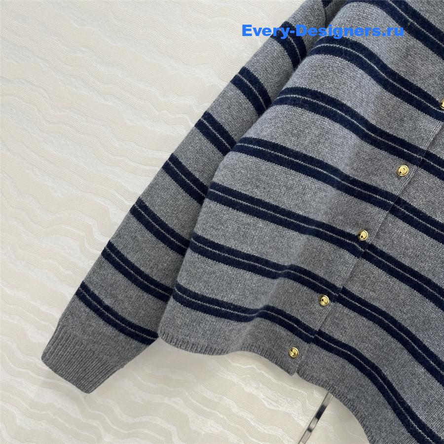 Miu Miu Grey/Navy Cashmere Cardigan