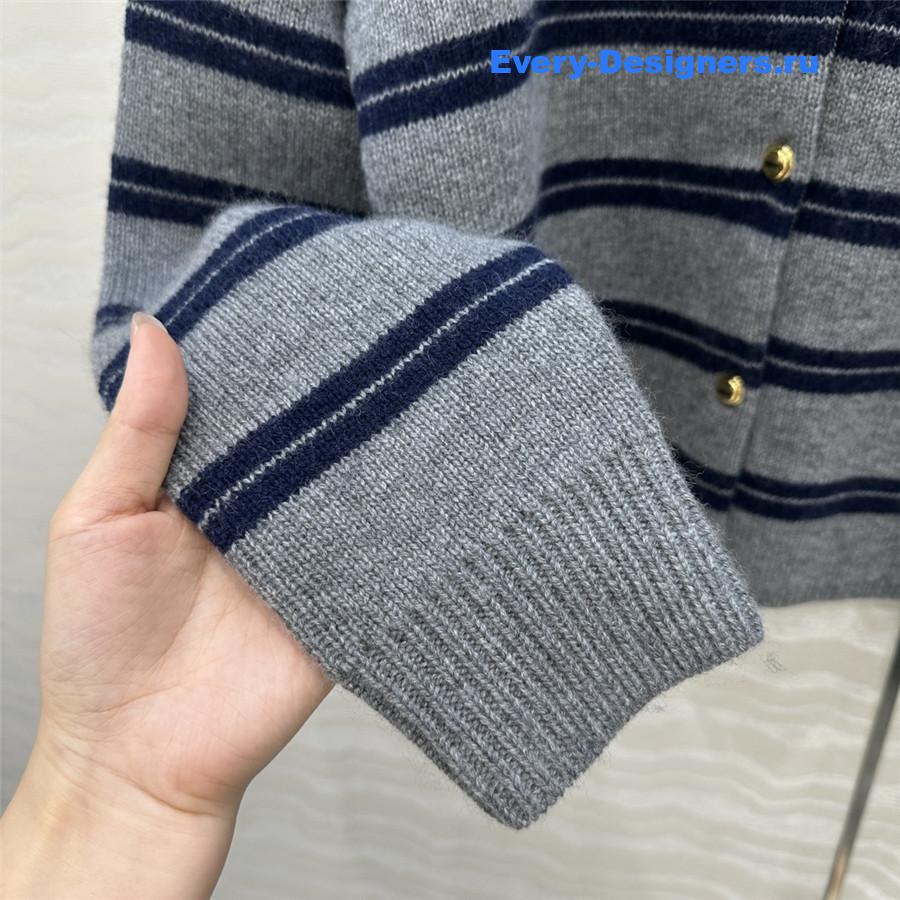 Miu Miu Grey/Navy Cashmere Cardigan