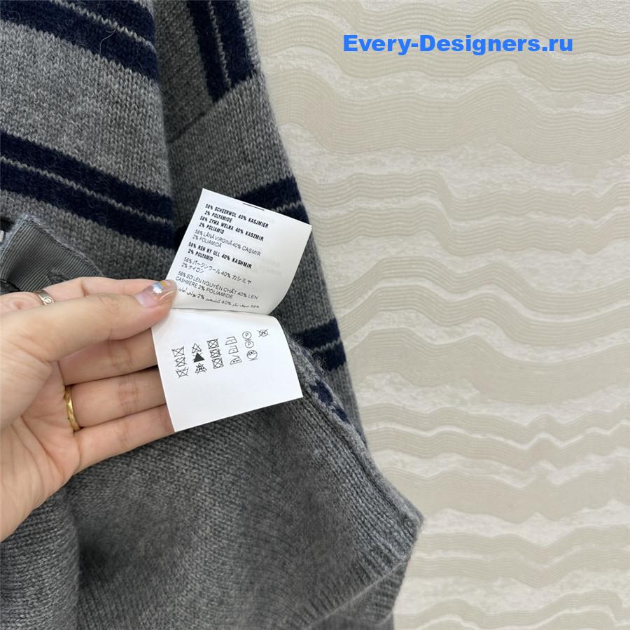 Miu Miu Grey/Navy Cashmere Cardigan