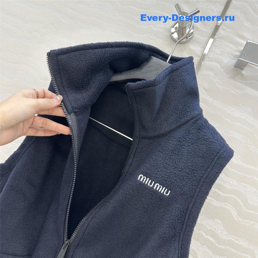 Miu Miu Zip-Up Sherpa Vest
