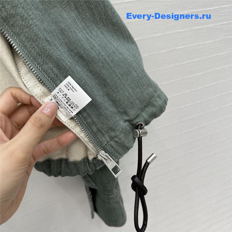 L0ew* denim green trapeze jacket