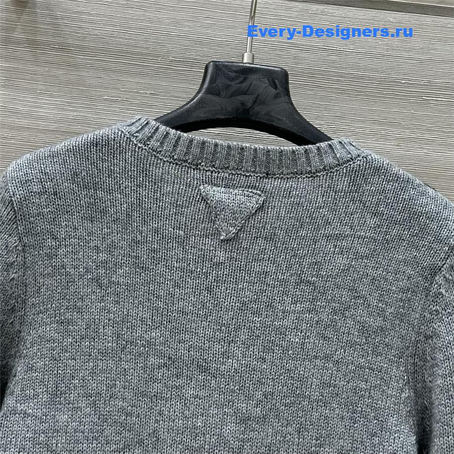 Pra*a cashmere argyle crewneck cardigan