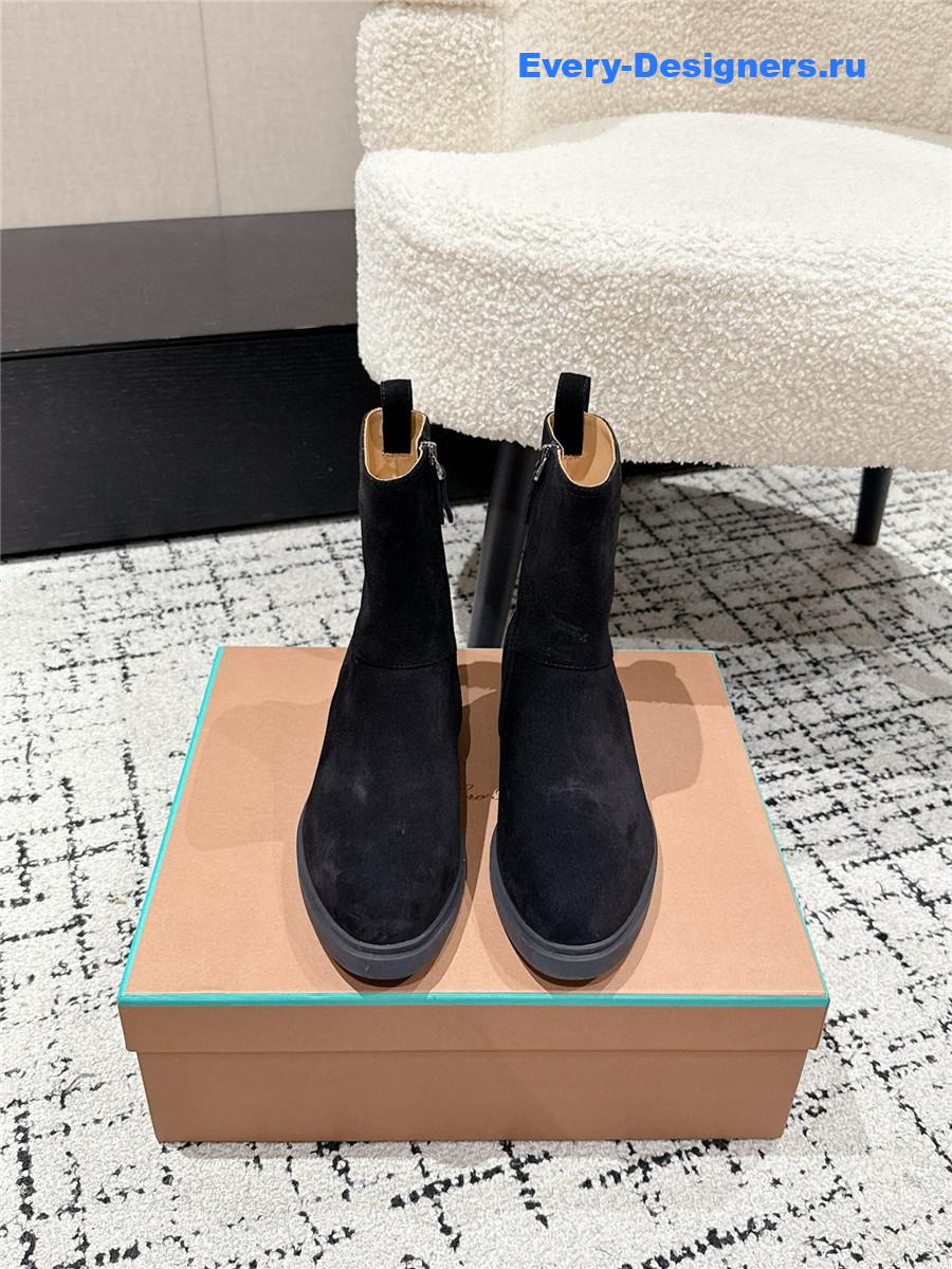 L0r0 P1ana  kilda black suede ankle boots