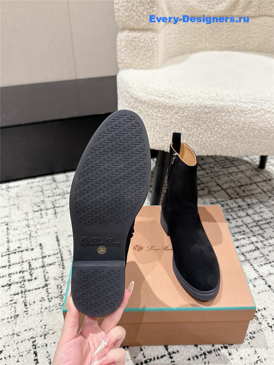 L0r0 P1ana  kilda black suede ankle boots