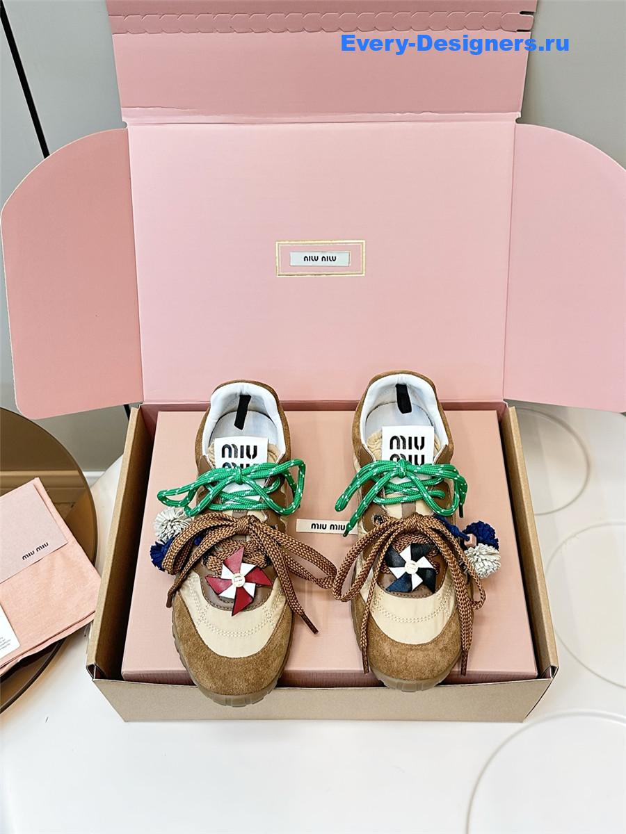 Miu Miu Brown Mule Sneakers
