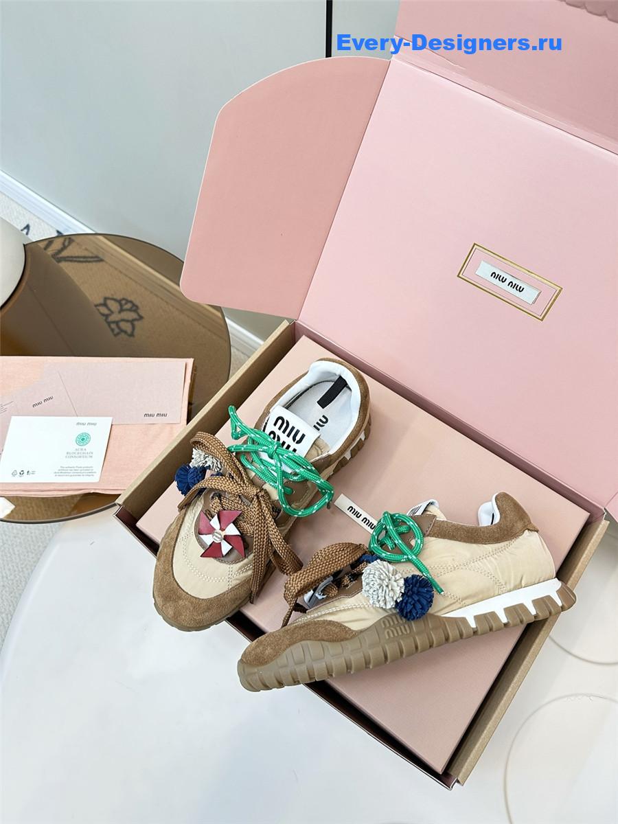 Miu Miu Brown Mule Sneakers