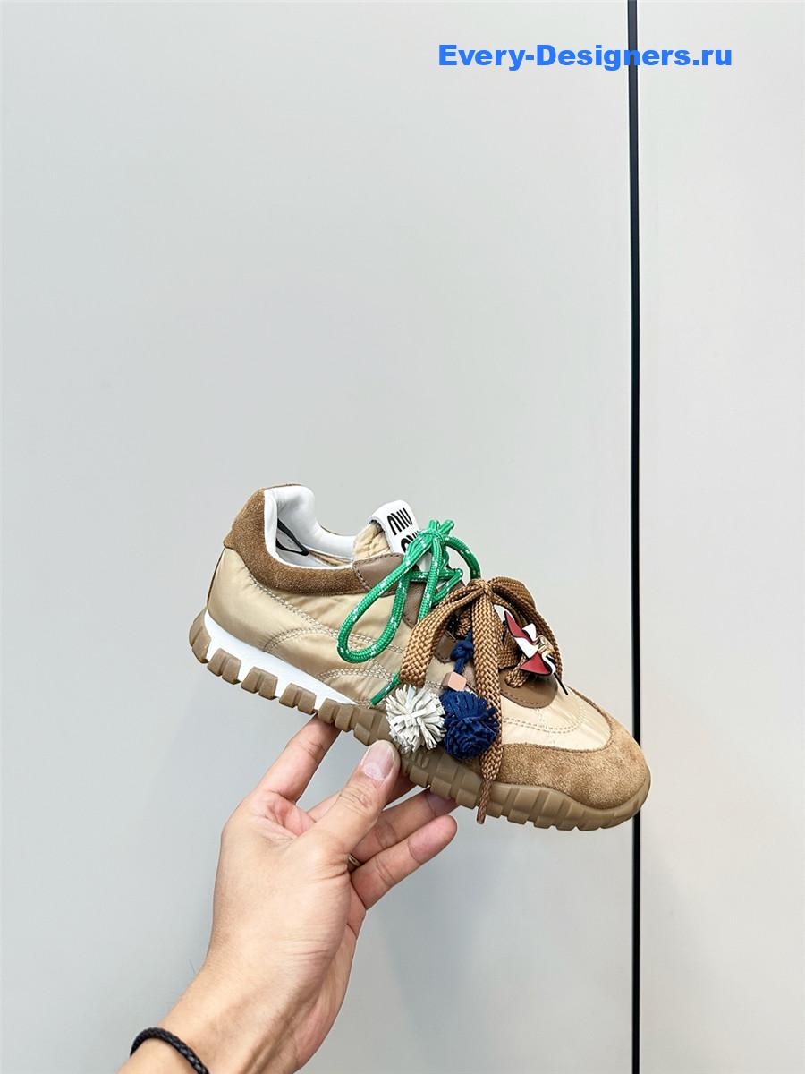Miu Miu Brown Mule Sneakers