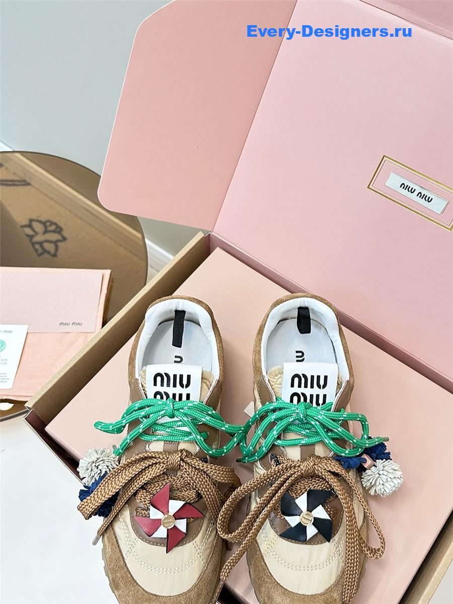 Miu Miu Brown Mule Sneakers