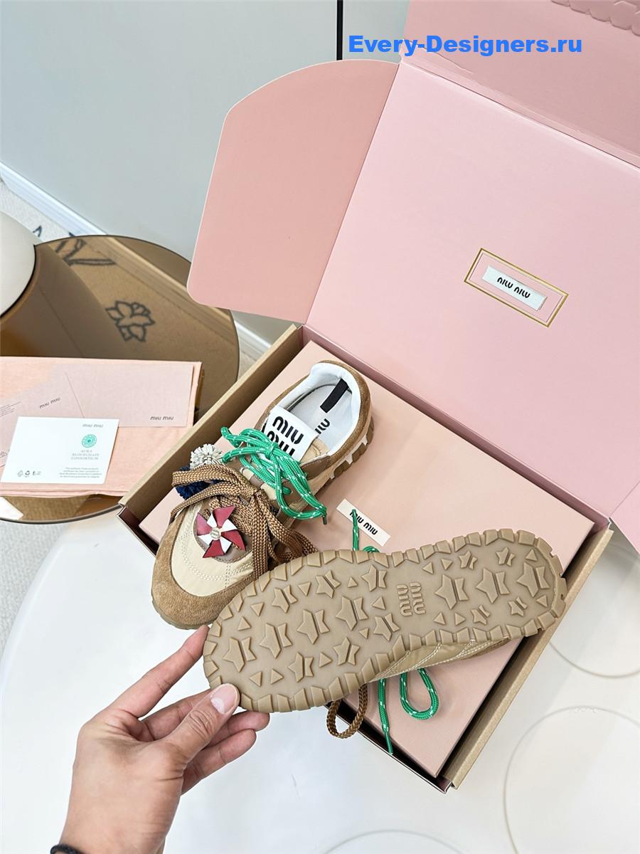 Miu Miu Brown Mule Sneakers