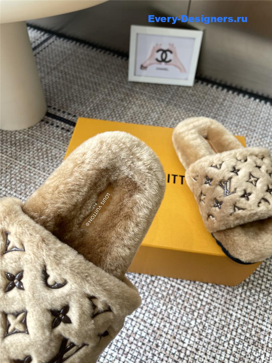 l0vis Vvtt0n brown wool platform slippers