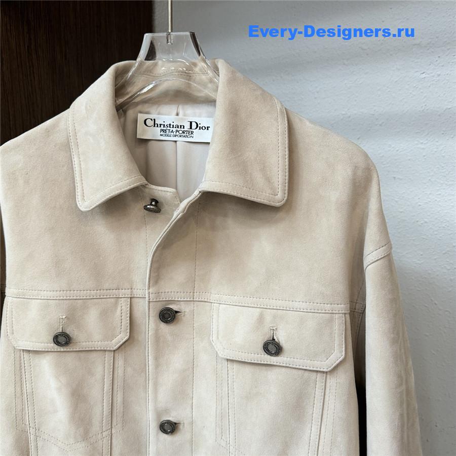 D10r beige suede shirt jacket