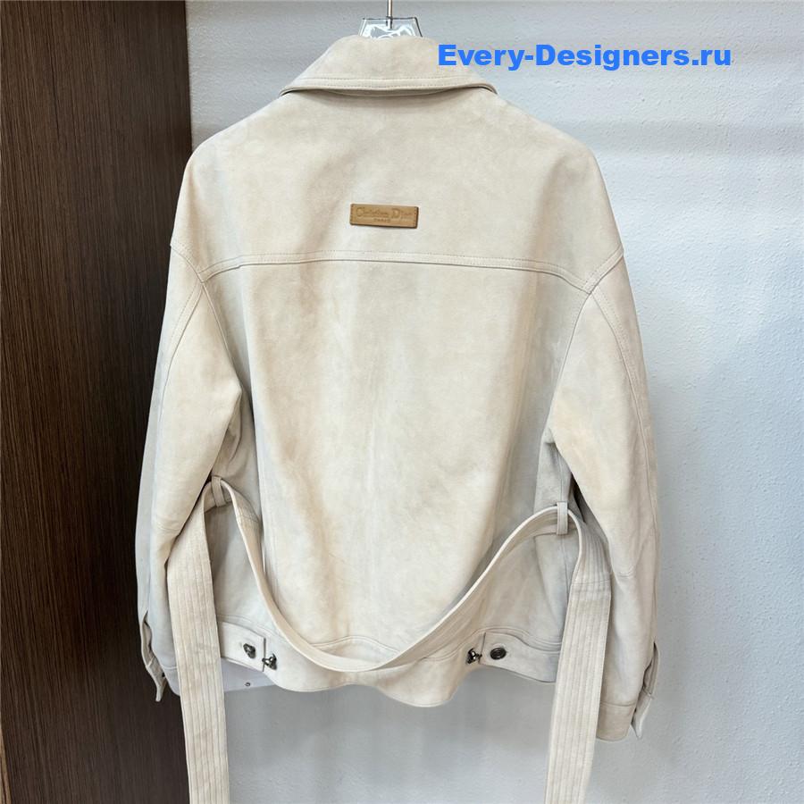D10r beige suede shirt jacket