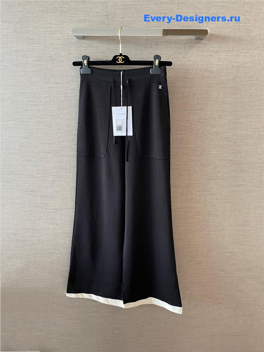 Ch**el black straight-fit pants
