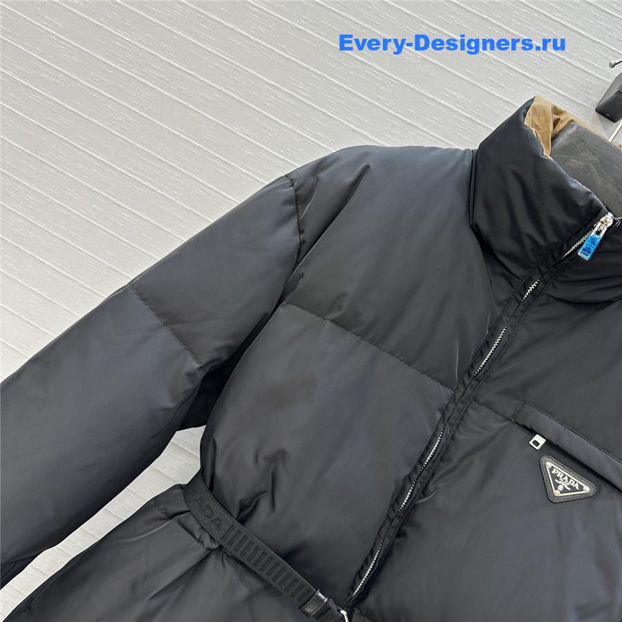 Pra*a re-nylon gabardine hooded down coat