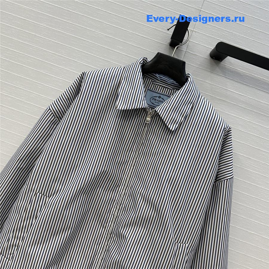 Pra*a striped poplin blouson jacket