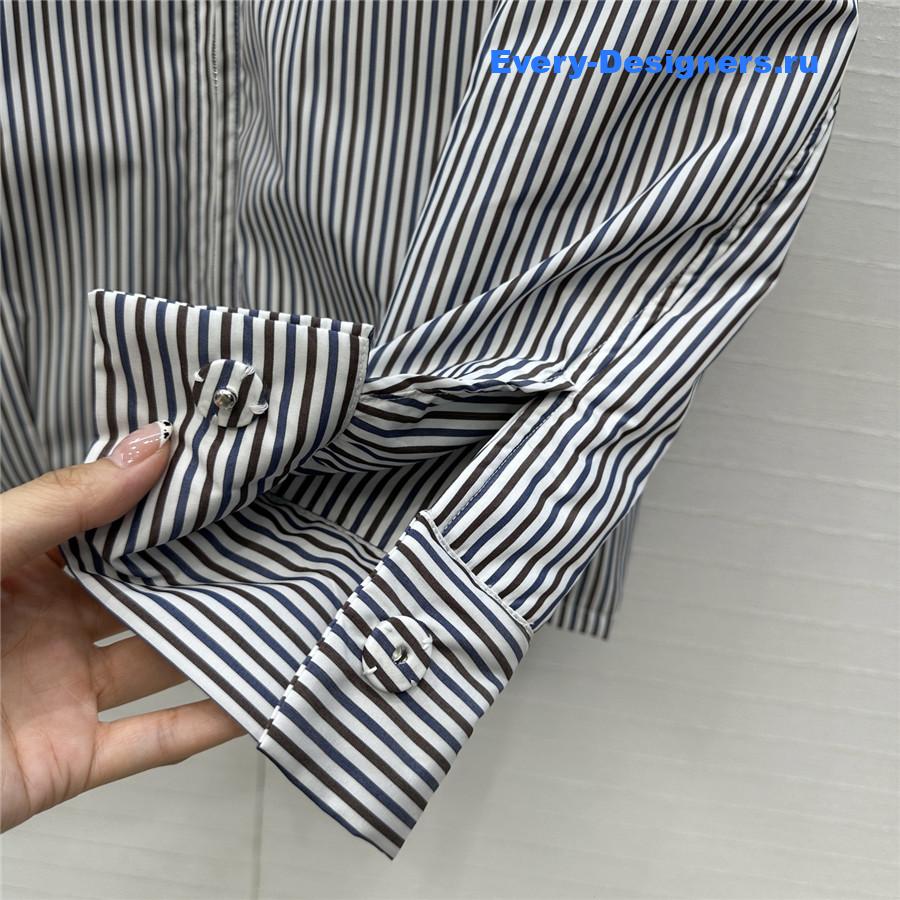 Pra*a striped poplin blouson jacket