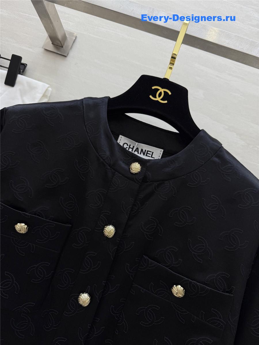Ch**el black jacquard silk jacket