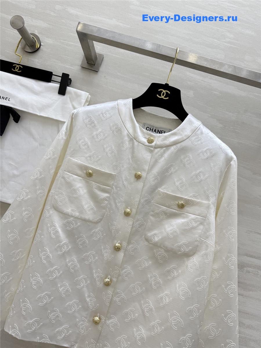 Ch**el white jacquard silk jacket