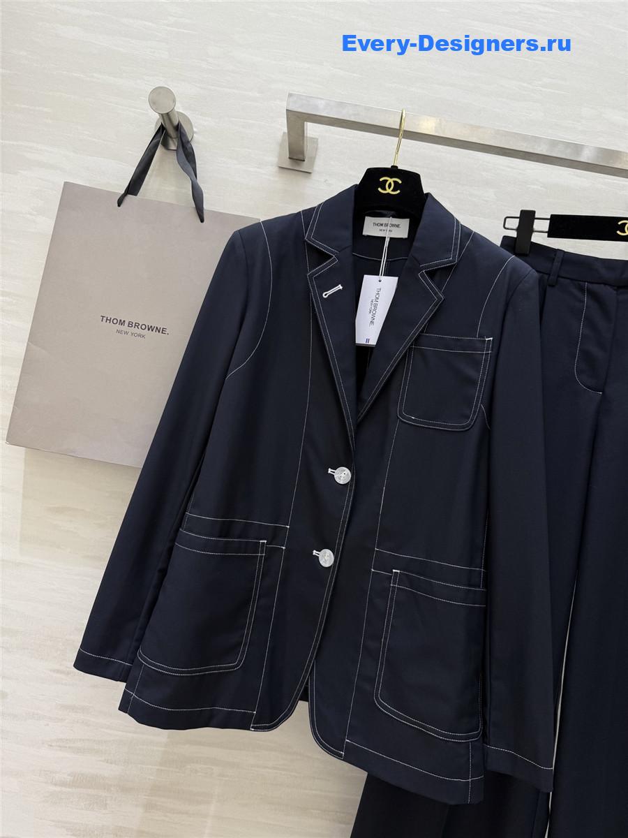 Thom Browne Elongated Patch Pocket Jacket With Pants Sets