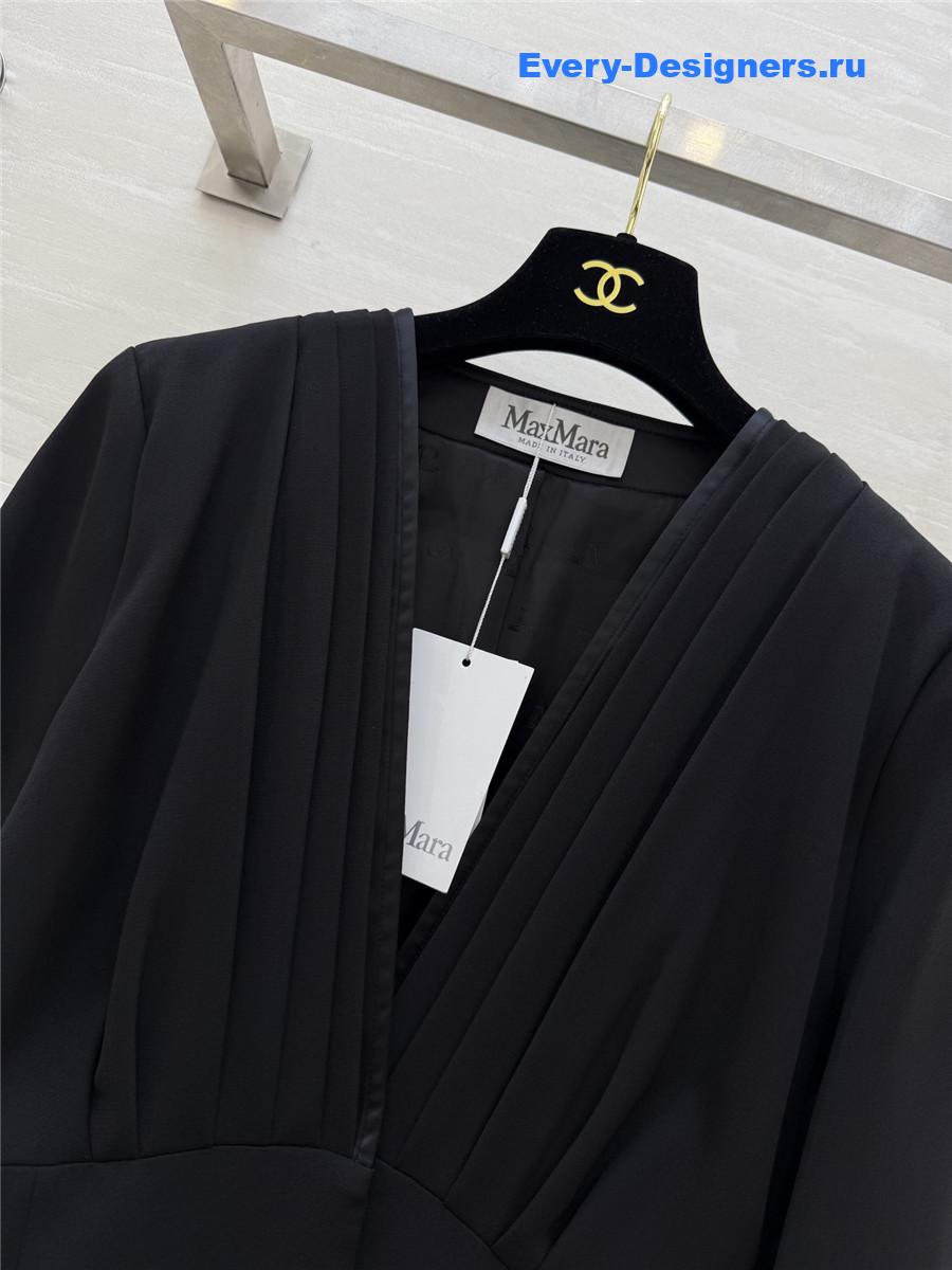 Max Mara Black Crêpe Draped Jacket