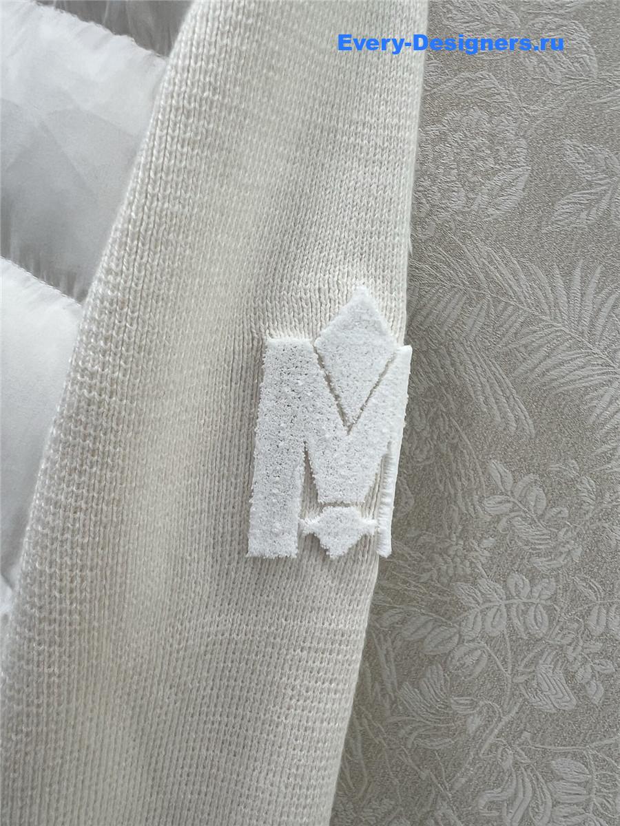 Moncler White Padded Wool Zip-Up Cardigan