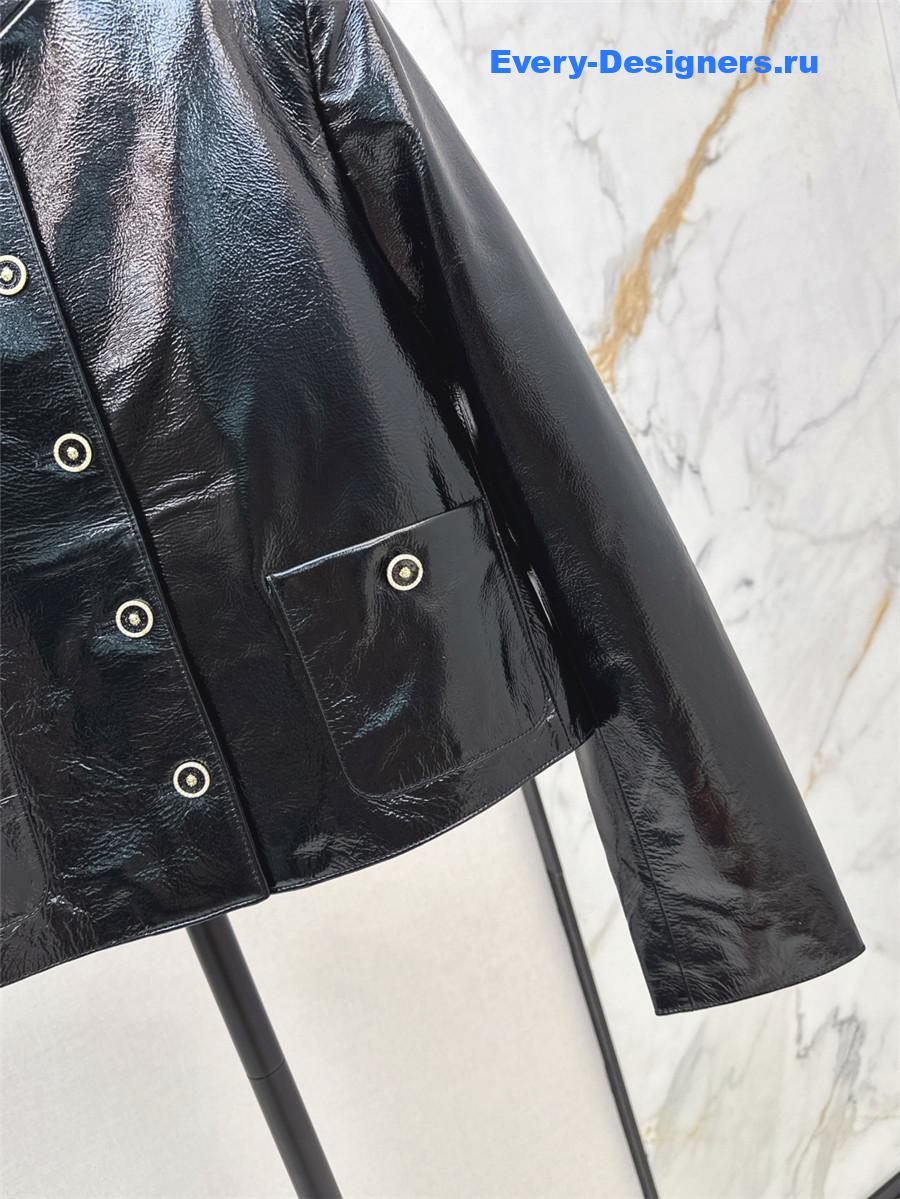 Ch**el black lambskin jacket