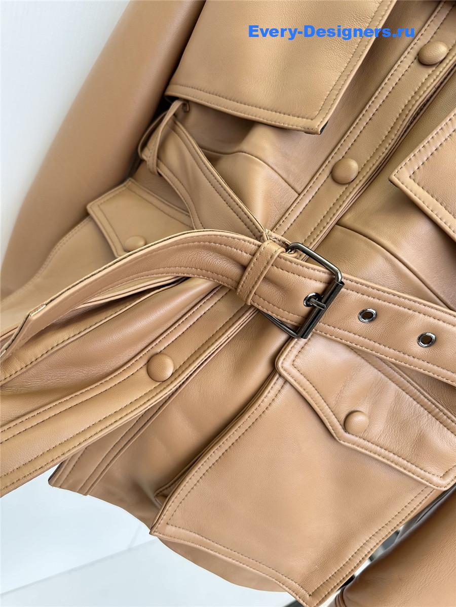 Sa1nt Lau*nt saharienne brown lambskin leather jacket