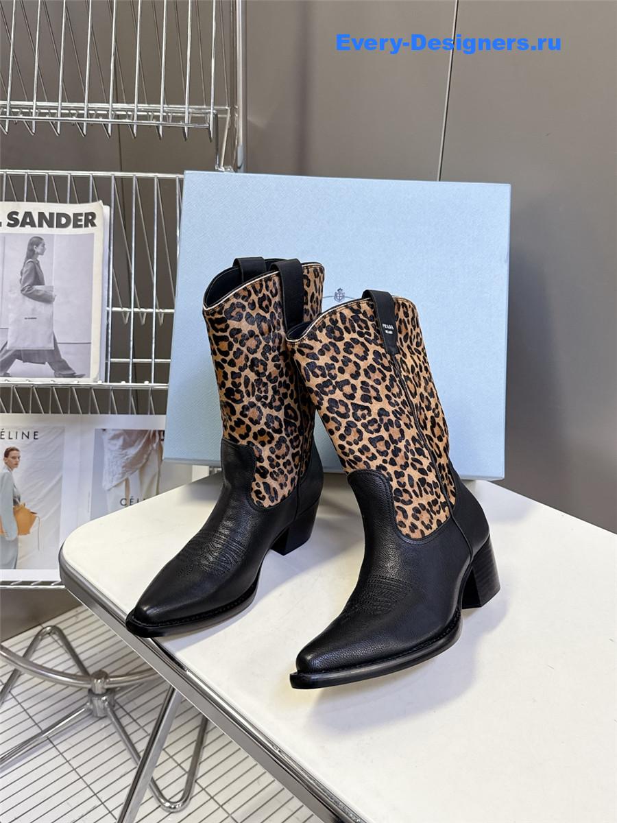 Pra*a leopard print cowboy boots