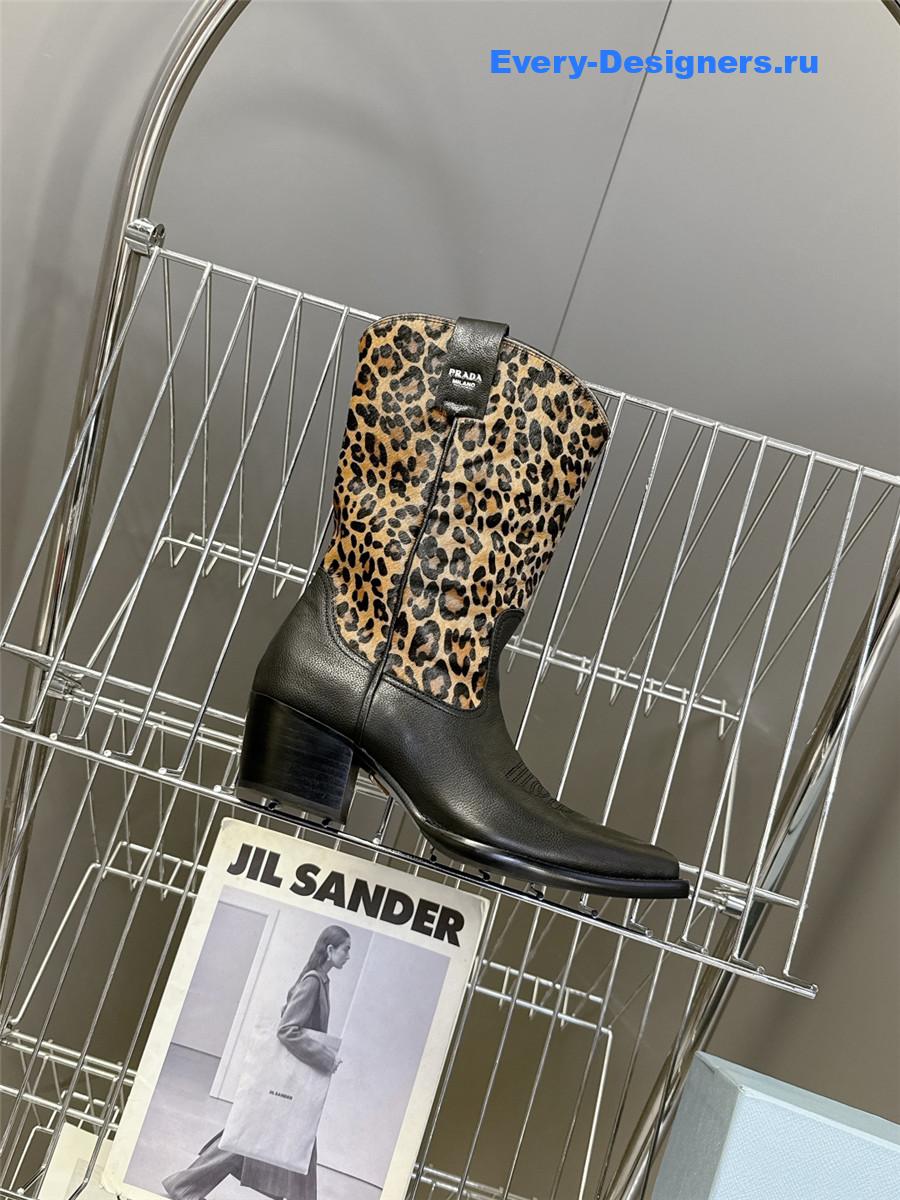 Pra*a leopard print cowboy boots
