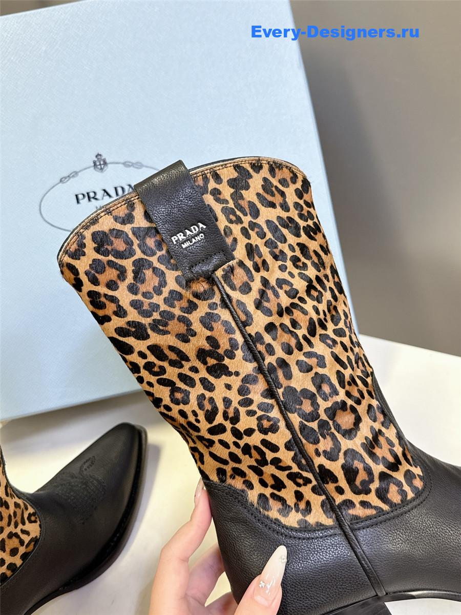 Pra*a leopard print cowboy boots