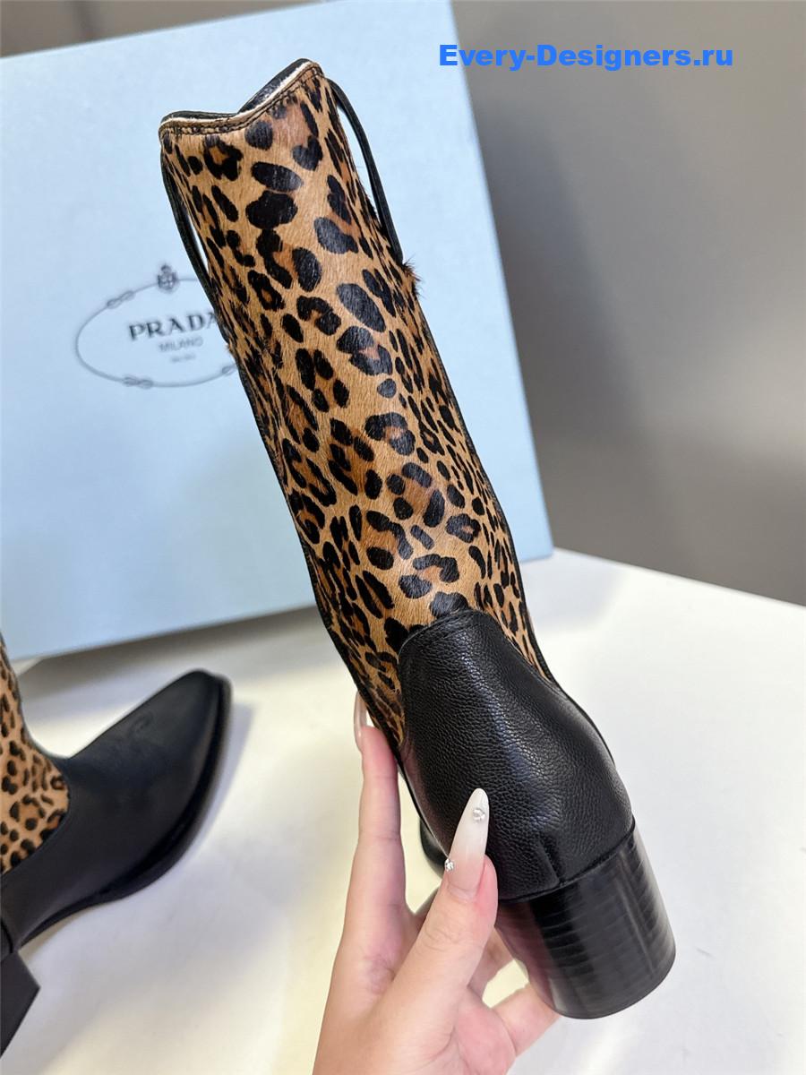 Pra*a leopard print cowboy boots