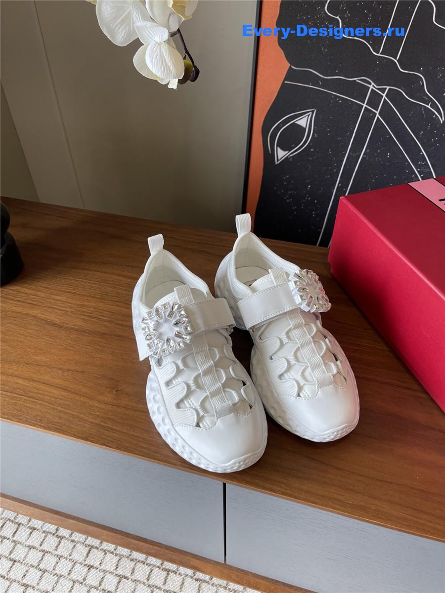 Roger Vivier Viv’ White Run Light Sneakers