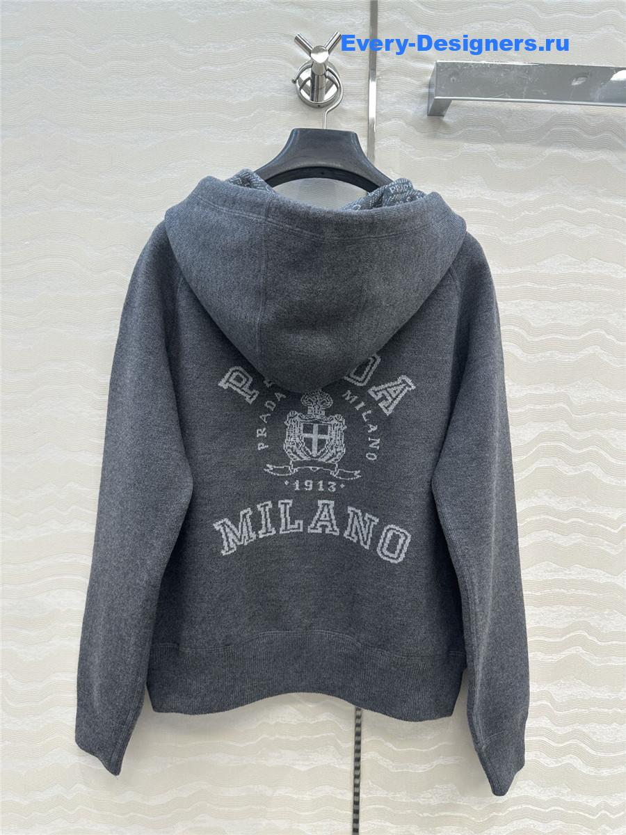 Pra*a dark grey wool hooded jacket