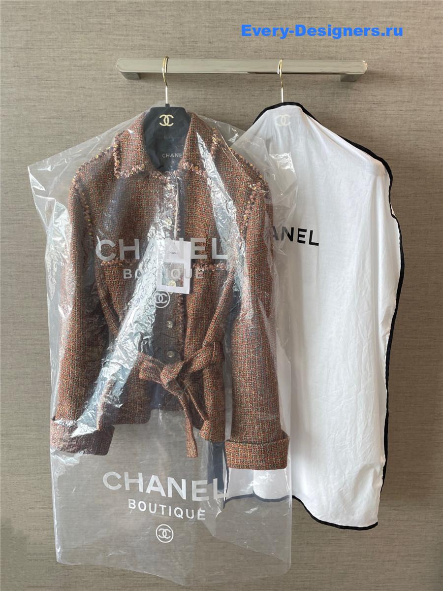 Ch**el brown embroidered tweed jacket