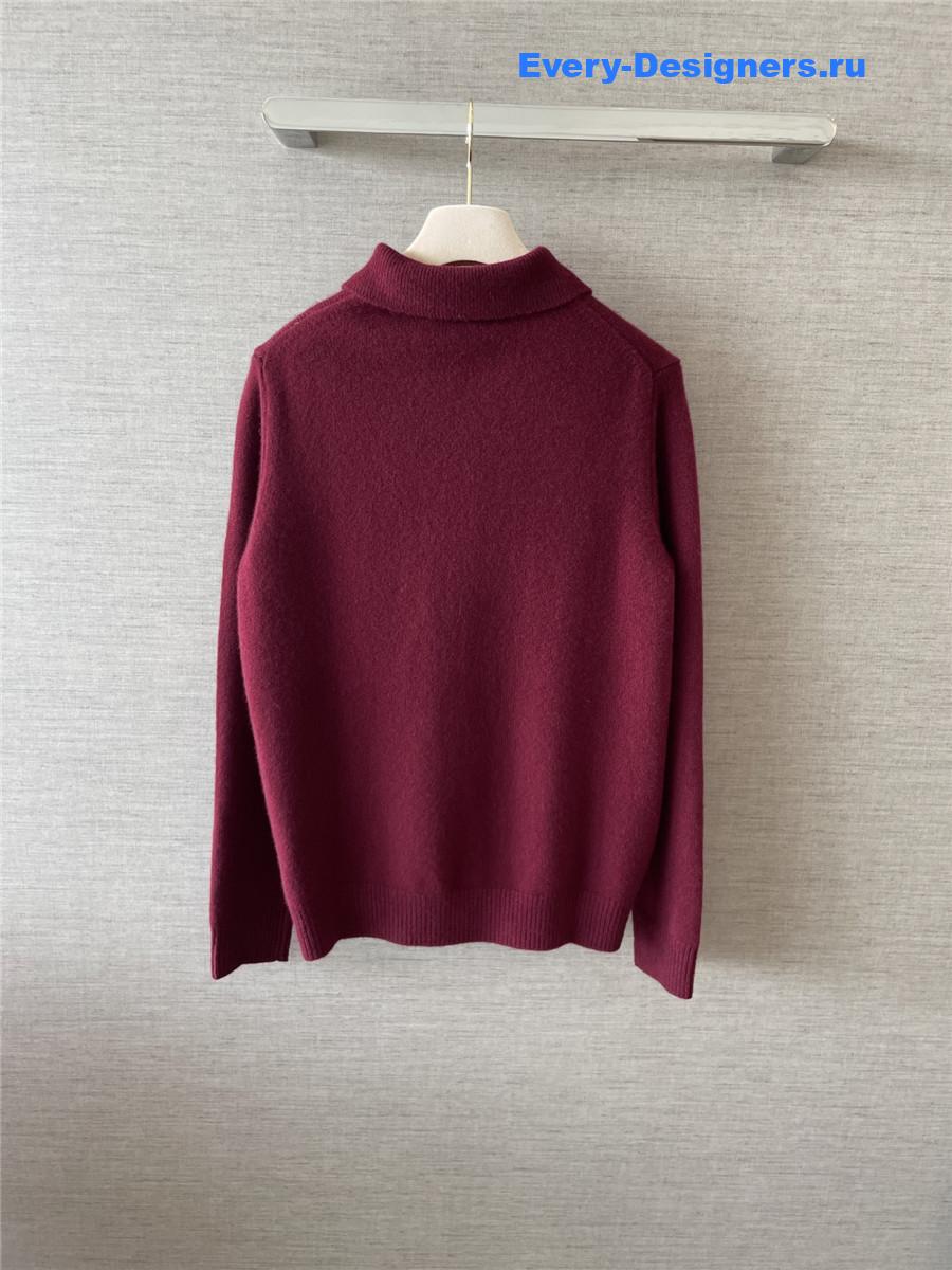 Miu Miu Amaranth Burgundy Polo Sweater