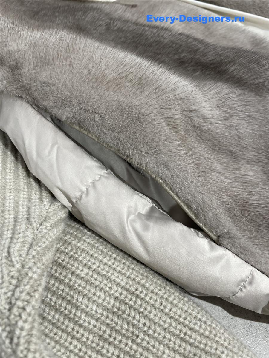 L0r0 P1ana hooded mink & cashmere coat