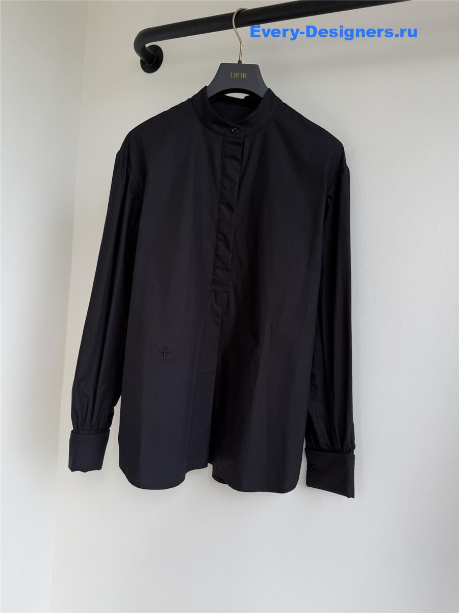 D10r black cotton shirt with bee