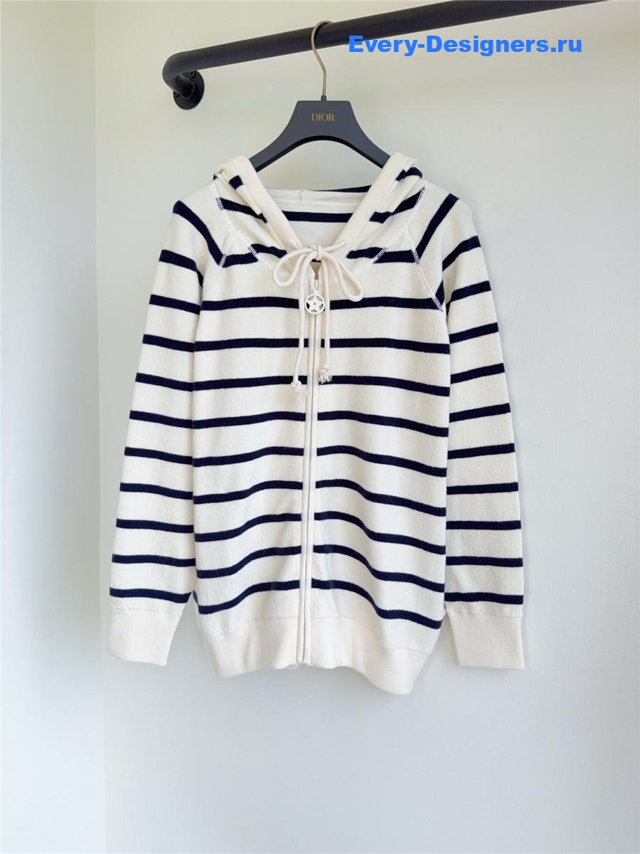 D10r denim blue & white d-stripes cardigan