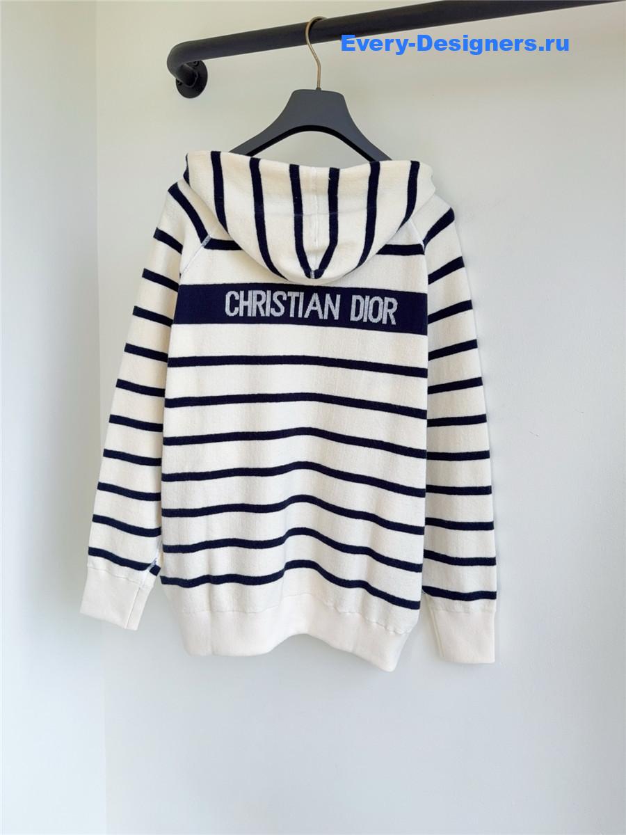 D10r denim blue & white d-stripes cardigan