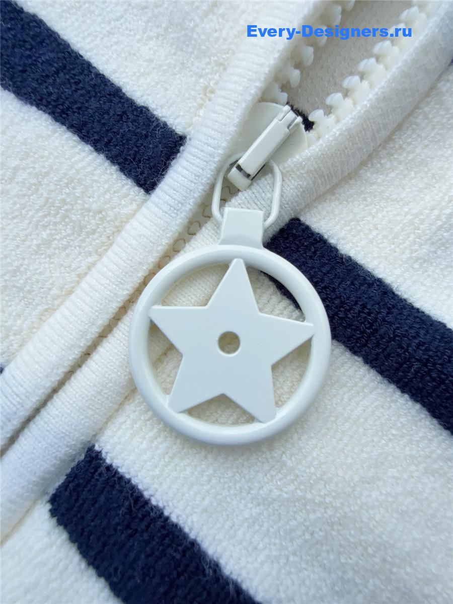 D10r denim blue & white d-stripes cardigan