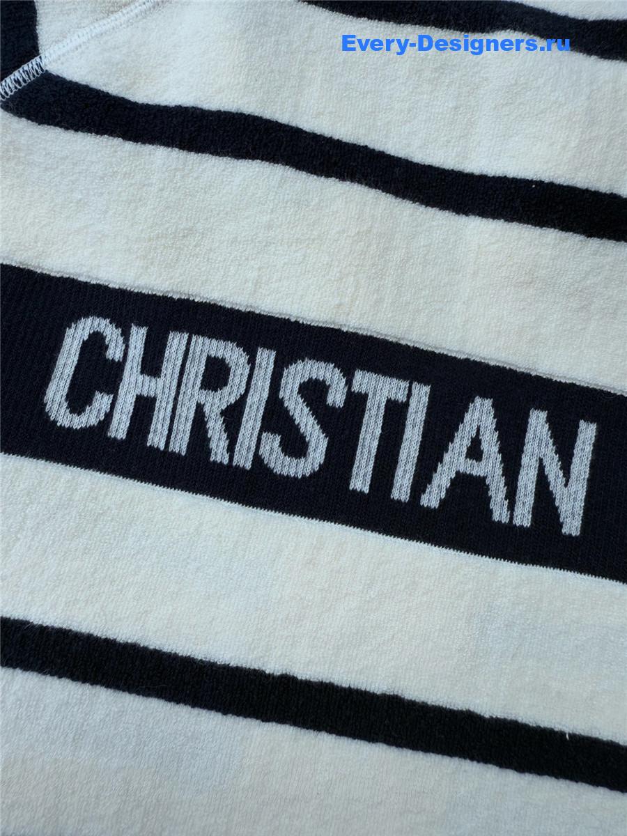 D10r denim blue & white d-stripes cardigan