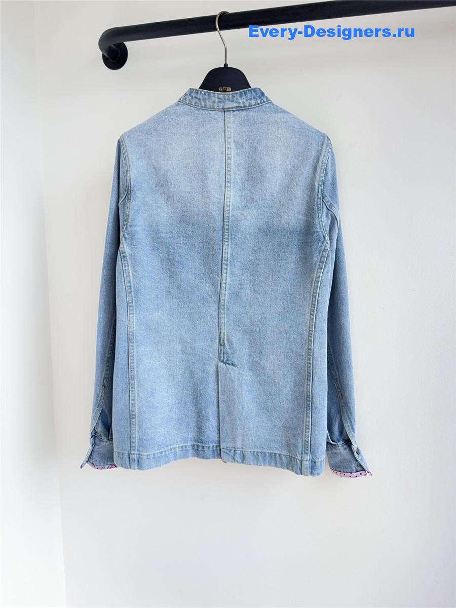 Va1e*ntin0 garavani contrast border denim jacket