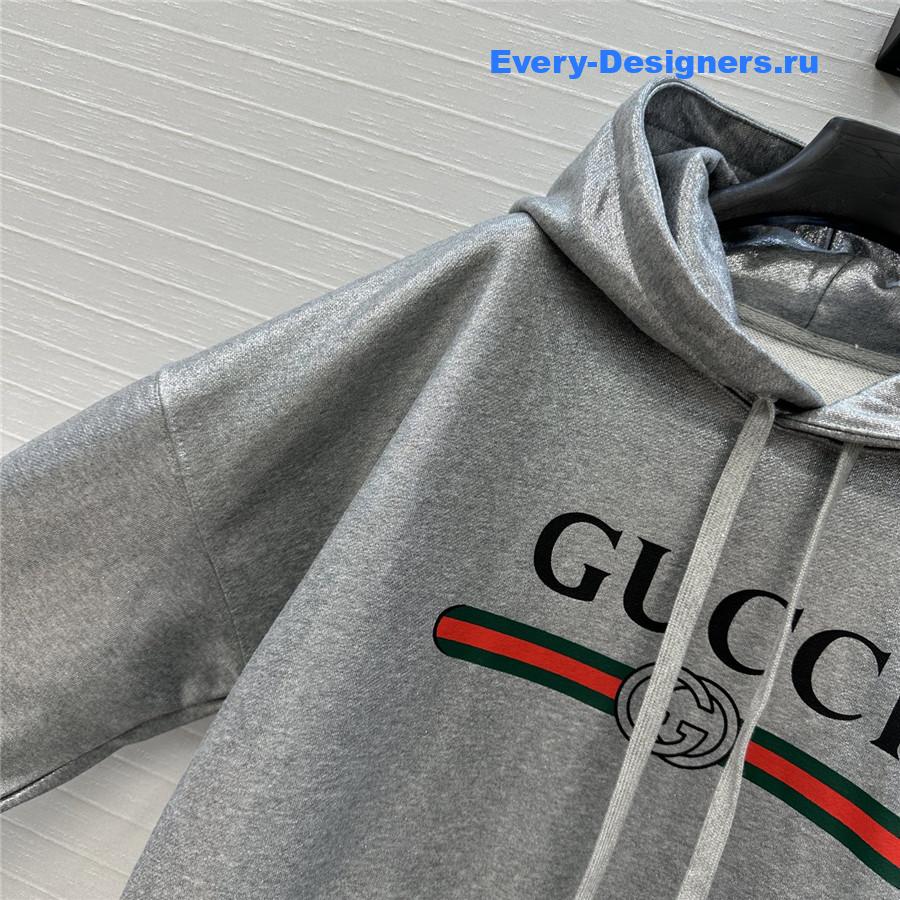 Gvc*1 silver logo-print cotton hoodie