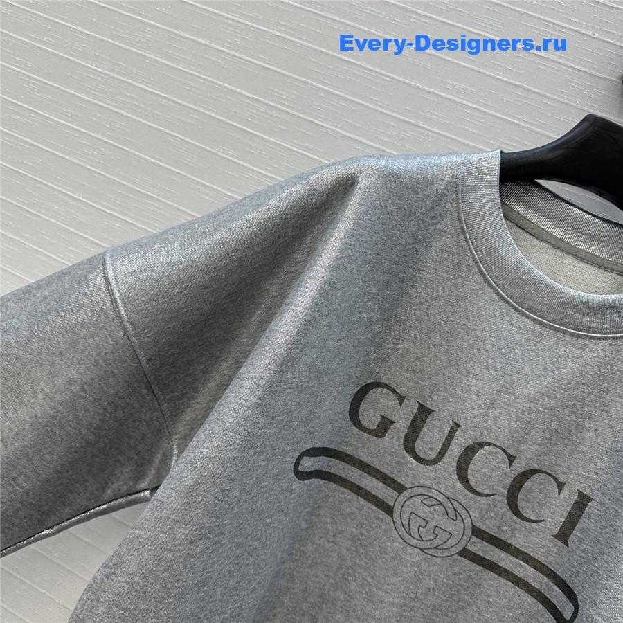 Gvc*1 logo cotton jersey silver sweatshirt