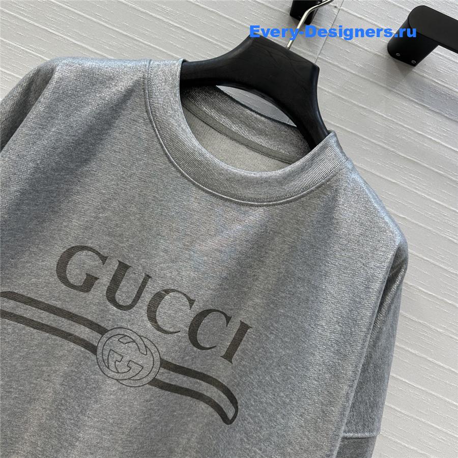 Gvc*1 logo cotton jersey silver sweatshirt